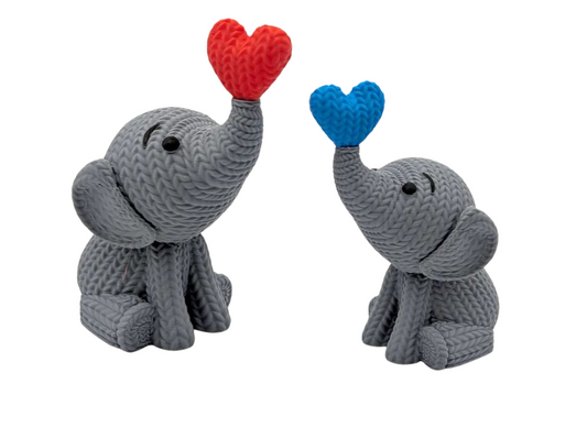 3D Printed Knitted Elephant Blowing Heart