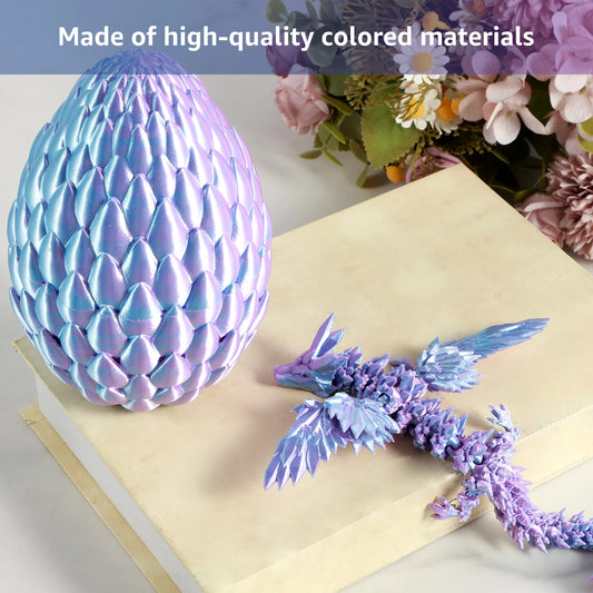 Simulation Dragon 3D Articulated Dragon Toy Bookshelf DIY Decor Colorful Rotatable Printed Dragon for Office Desktop Collectible