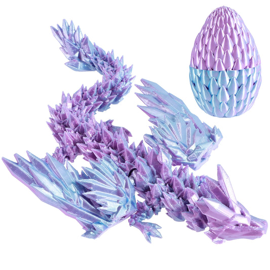 Simulation Dragon 3D Articulated Dragon Toy Bookshelf DIY Decor Colorful Rotatable Printed Dragon for Office Desktop Collectible