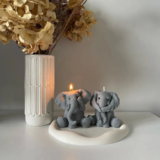 Elephant Silicone Candle Mold Cute Animal Aromatherapy Plaster Resin Soap Making Tool DIY Handmade Home Decoration Art