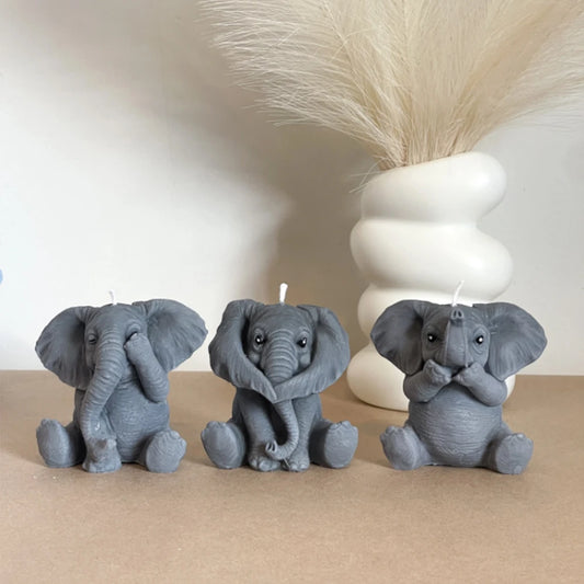 Elephant Silicone Candle Mold Cute Animal Aromatherapy Plaster Resin Soap Making Tool DIY Handmade Home Decoration Art