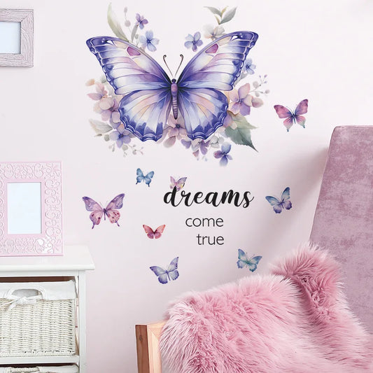 Butterfly Wall Stickers Decoration for Bedroom Living Room Self Adhesive Wall Decals Girls Room Aesthetic PVC Mural Stickers
