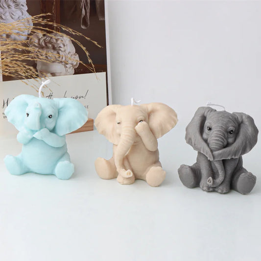 Elephant Animal Candle Silicone Mold DIY Cute Elephant Gypsum Resin Soap Mould Fondant Chocolate Molds Craft Gifts Home Decor