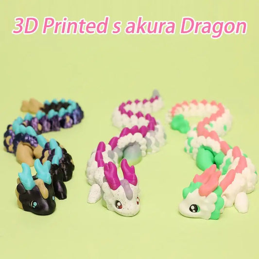 3D Printed Dragon Model Toy Fully Body Joint Movable 3D Printed Articulated Dragon Fidget Toys Creative Animal table Decor