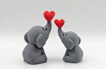 3D Printed Knitted Elephant Blowing Heart