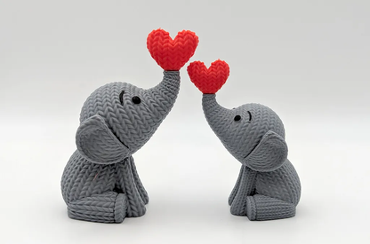 3D Printed Knitted Elephant Blowing Heart
