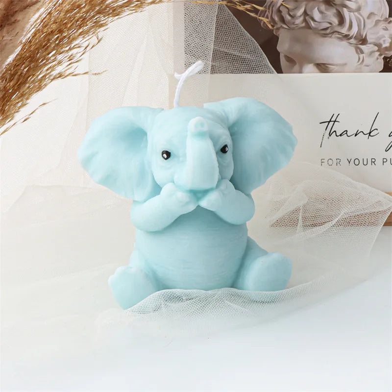 Elephant Animal Candle Silicone Mold DIY Cute Elephant Gypsum Resin Soap Mould Fondant Chocolate Molds Craft Gifts Home Decor