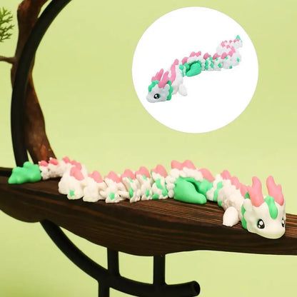3D Printed Dragon Model Toy Fully Body Joint Movable 3D Printed Articulated Dragon Fidget Toys Creative Animal table Decor