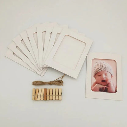 Creative DIY Photo Frame Hanging Album Collection Wall with Linen Rope Clip Combination Wallpaper Flag