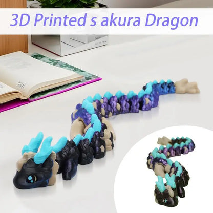 3D Printed Dragon Model Toy Fully Body Joint Movable 3D Printed Articulated Dragon Fidget Toys Creative Animal table Decor
