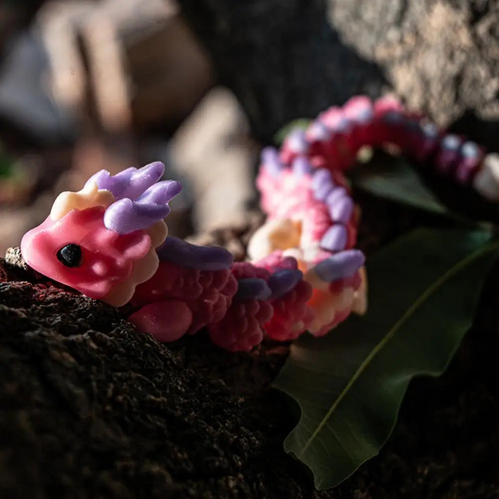 3D Printed Dragon Model Toy Fully Body Joint Movable 3D Printed Articulated Dragon Fidget Toys Creative Animal table Decor