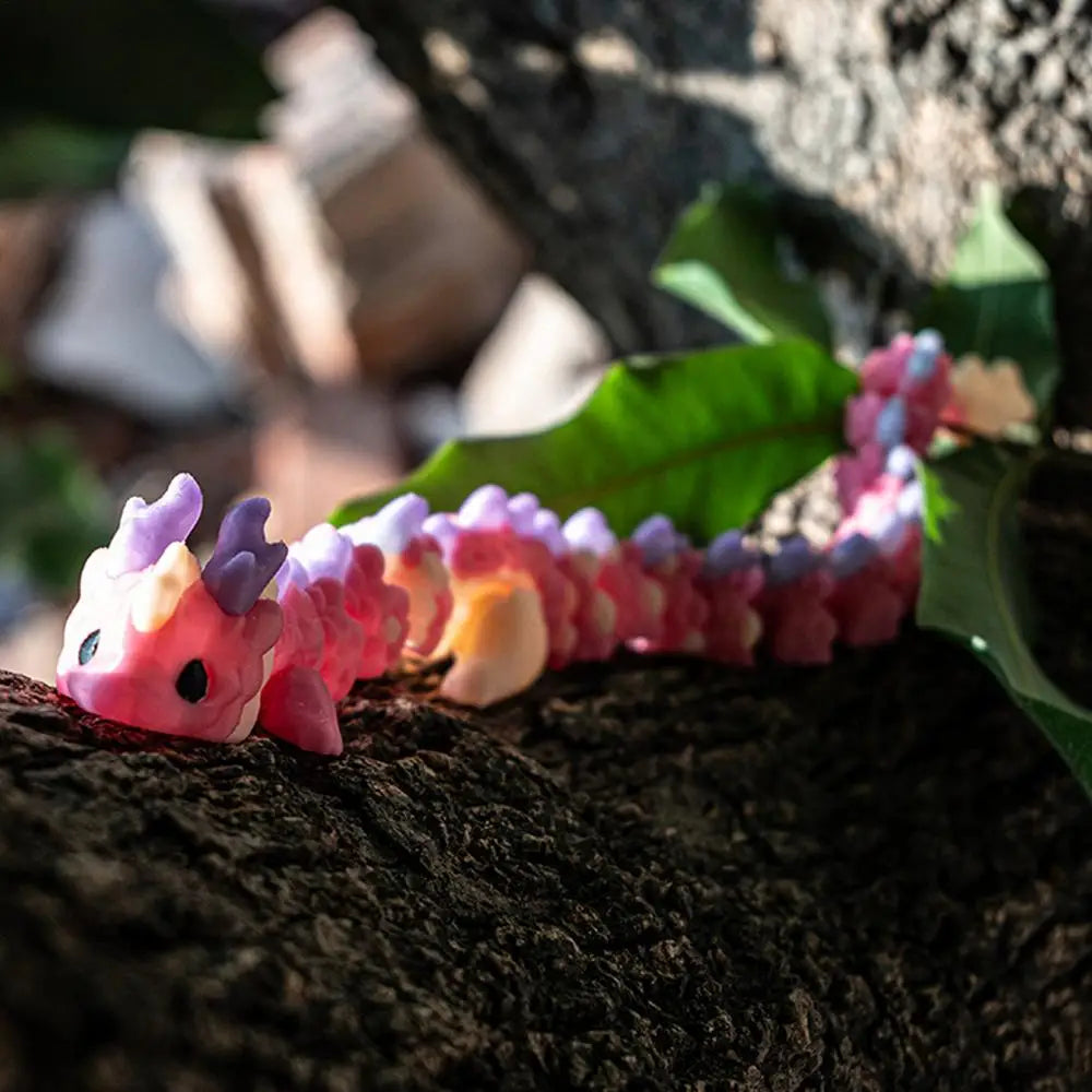 3D Printed Dragon Model Toy Fully Body Joint Movable 3D Printed Articulated Dragon Fidget Toys Creative Animal table Decor