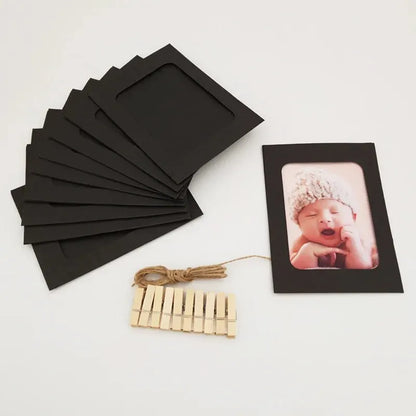 Creative DIY Photo Frame Hanging Album Collection Wall with Linen Rope Clip Combination Wallpaper Flag
