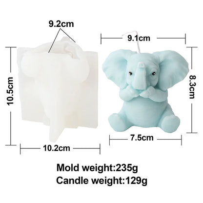 Elephant Animal Candle Silicone Mold DIY Cute Elephant Gypsum Resin Soap Mould Fondant Chocolate Molds Craft Gifts Home Decor