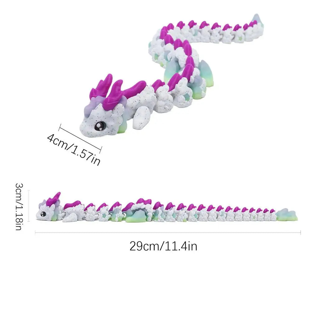3D Printed Dragon Model Toy Fully Body Joint Movable 3D Printed Articulated Dragon Fidget Toys Creative Animal table Decor
