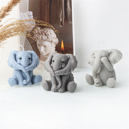Elephant Animal Candle Silicone Mold DIY Cute Elephant Gypsum Resin Soap Mould Fondant Chocolate Molds Craft Gifts Home Decor