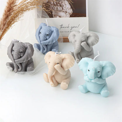 Elephant Animal Candle Silicone Mold DIY Cute Elephant Gypsum Resin Soap Mould Fondant Chocolate Molds Craft Gifts Home Decor