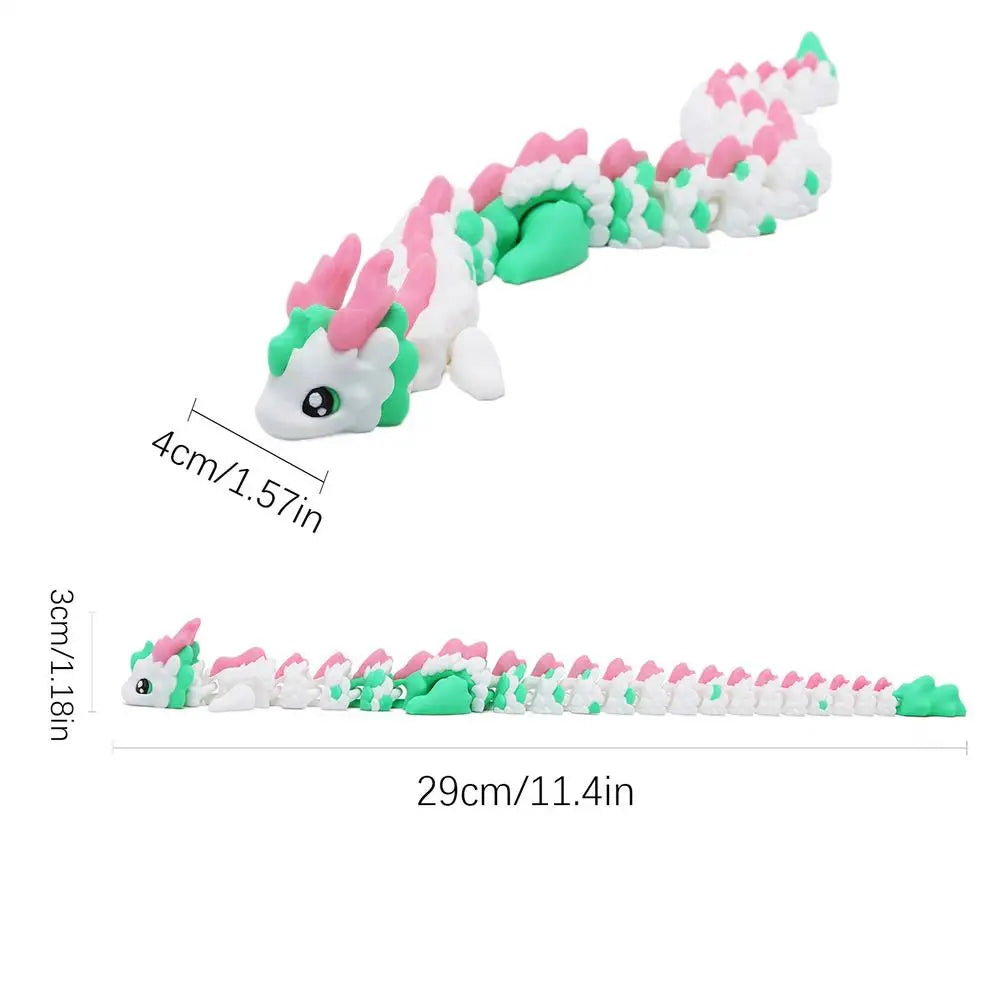 3D Printed Dragon Model Toy Fully Body Joint Movable 3D Printed Articulated Dragon Fidget Toys Creative Animal table Decor